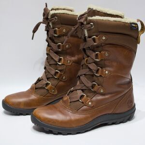 Timberland Mt. Hope Waterproof Insulated Brown Leather Winter Boots Women Sz 6.5